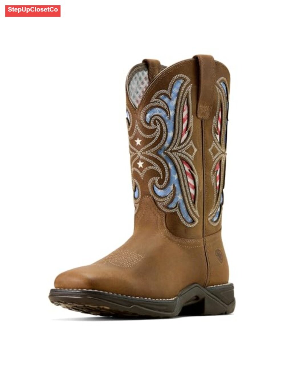 Faux Leather Square Toe Western Boot Knee High EVA Midsole Duratread Sole